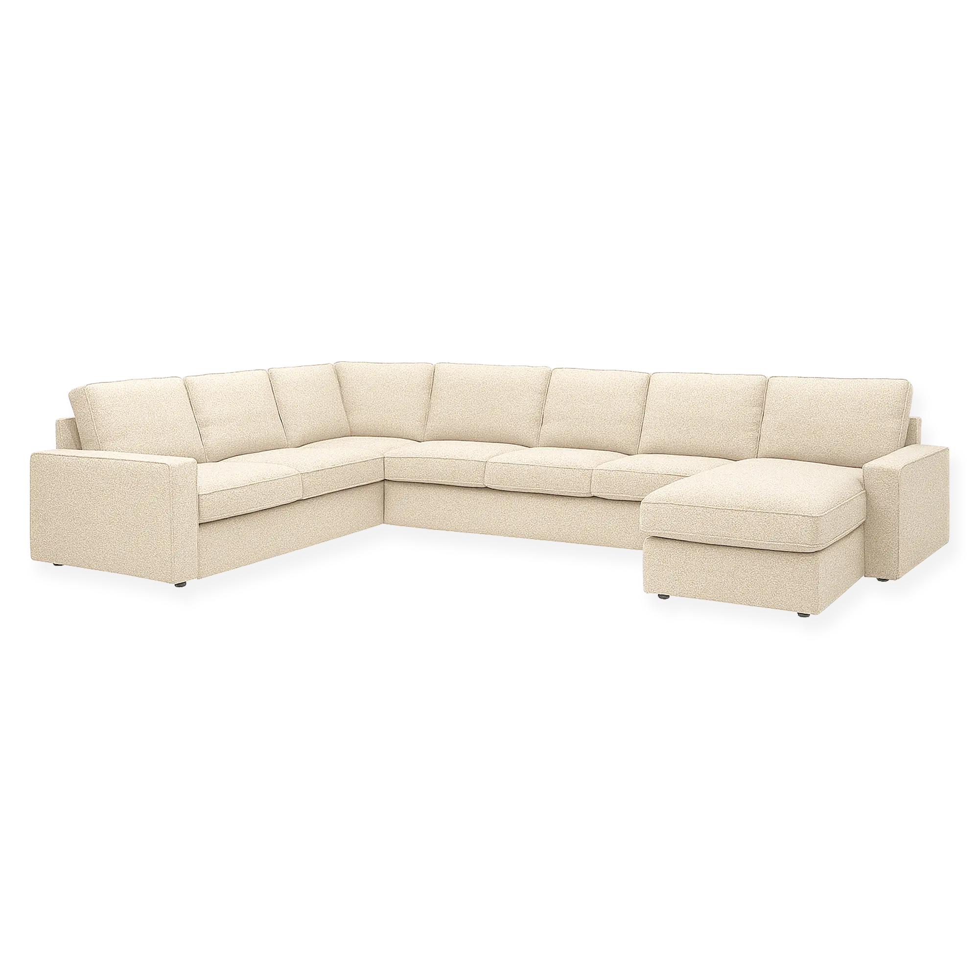 Large sectional couch with multiple seats for professional upholstery cleaning